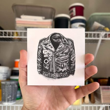 Punk Leather Jacket Halftone – Mini Print