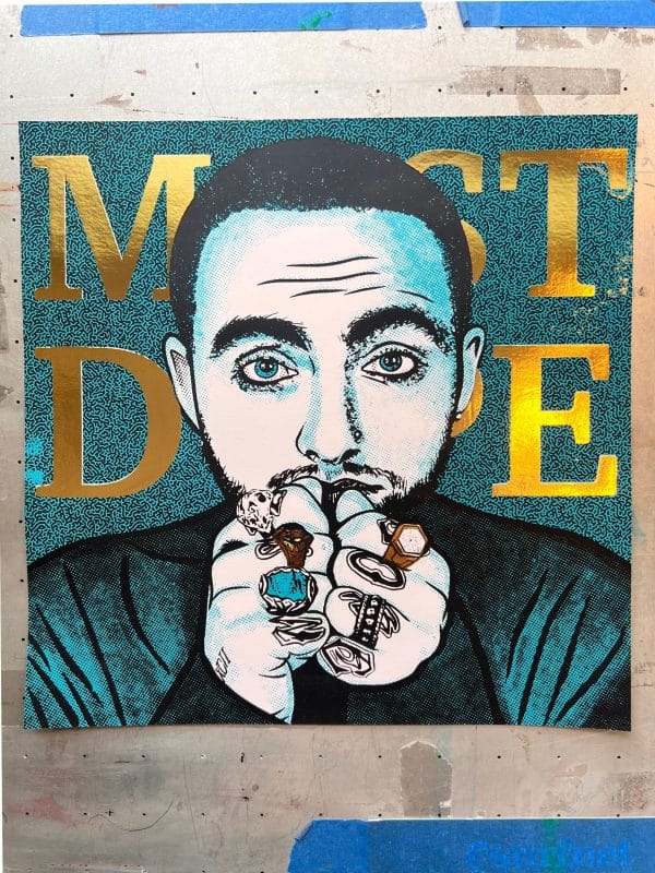 Mac Miller Print with Gold Foil
